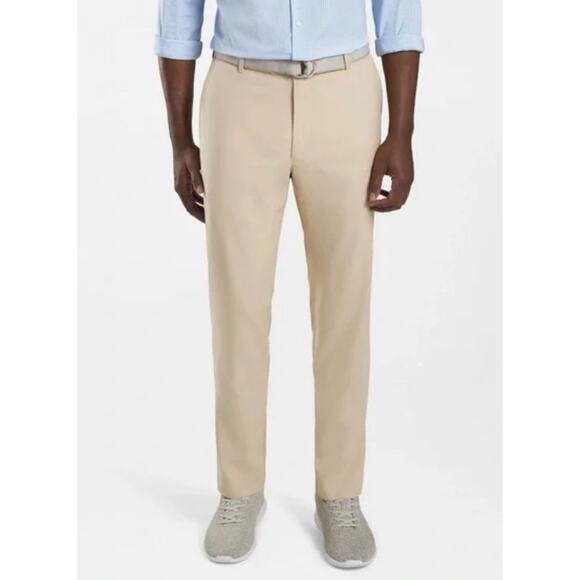Peter Millar Durham High Drape Performance Gold Pant Beige Men's 34x32 - Picture 1 of 12